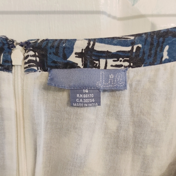 Anthropologie Size 14 Blue Print Skirt - Picture 3 of 3